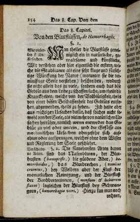 Das 8. Capitel. Von den Blutflüssen, de Hamorrhagiis.