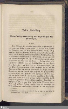 Dritte Abtheilung. Naturkundige Erklärung der magnetischen Erscheinungen