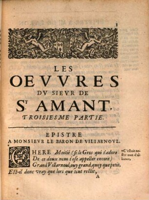Les Oevvres Dv Sievr De Saint Amant, 3