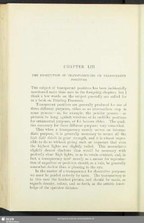 Chapter LIII The Production Of Transparencies Or Transparent Positives