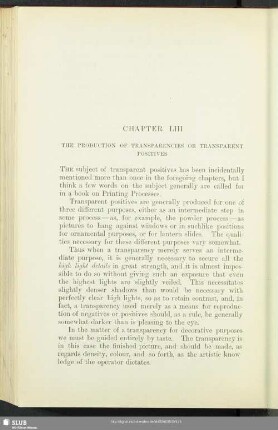 Chapter LIII The Production Of Transparencies Or Transparent Positives