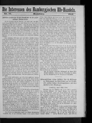 No. 11. Hamburg. 1857.
