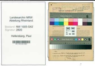 Entnazifizierung Paul Hellersberg , geb. 08.01.1914 (Schneider)