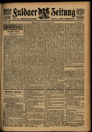 Zweite Ausgabe vom Samstag, den 08. Oktober 1904.