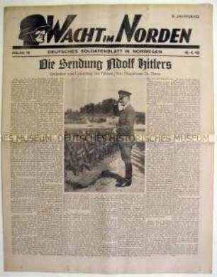 Illustrierte Kriegs-Zeitung "Wacht im Norden" für die deutschen Truppen in Norwegen u.a. zum Geburtstag von Hitler