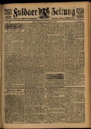 Zweite Ausgabe vom Dienstag, den 20. Dezember 1904.