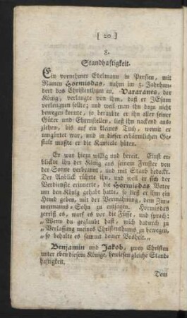 8. Standhaftigkeit.