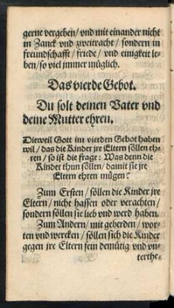 Das vierde Gebot.