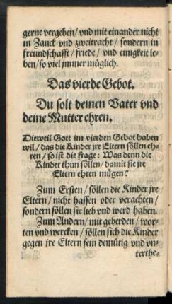 Das vierde Gebot.