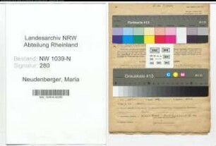 Entnazifizierung Maria Neudenberger , geb. 17.03.1903 (Verkaeuferin)