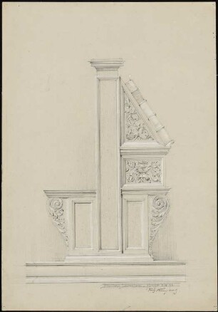San Lorenzo, Florenz Lesepult in der Biblioteca Laurenziana: Detail der Innendekoration, Ansicht