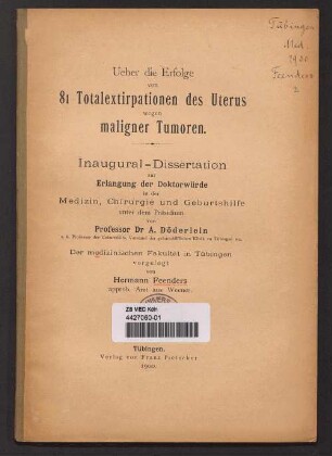 Ueber die Erfolge von 81 Totalextirpationen des Uterus wegen maligner Tumoren