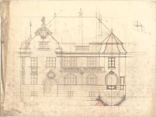 Pfann, Paul; München - Bogenhausen; Villa Jos. Selmayer - Grundriss, Ansicht