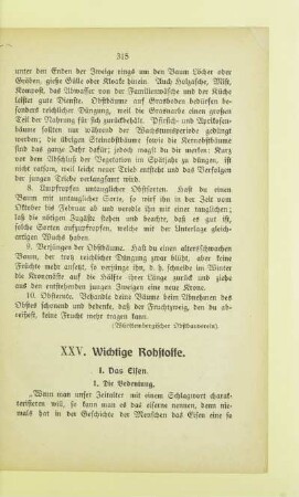XXV. Wichtige Rohstoffe