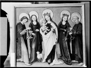 Kloster Lichtental Ölgemälde auf Holz Maria mit vier Heiligen (um 15. Jahrhundert)