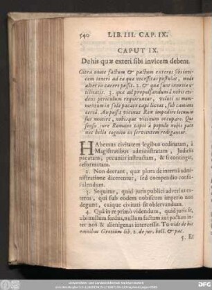 Caput IX. De his quae exteri sibi invicem debent.