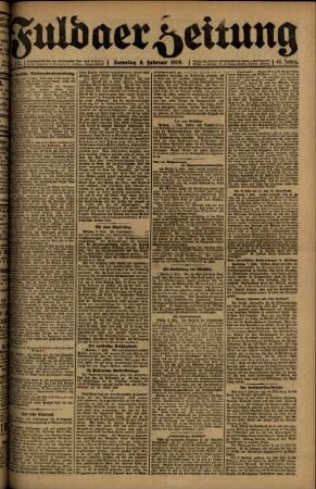 Ausgabe vom Samstag, den 08. Februar 1919.