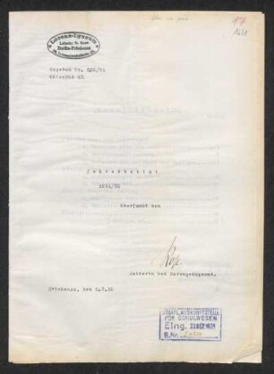 1934/35: Jahresbericht ... - 1934/35