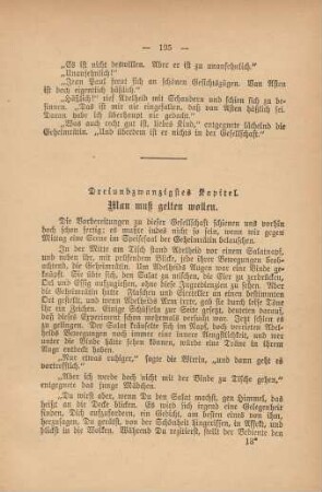 Dreiundzwanzigstes Kapitel. Man muß gelten wollen