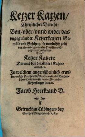 Ketzer Katzen : Christlicher Bericht