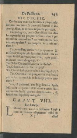 Caput VIII. De Loco.