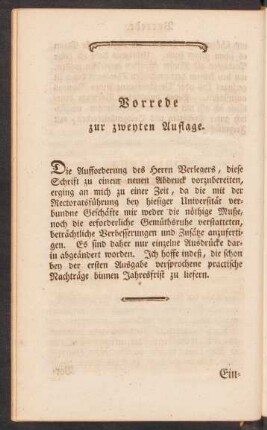 Vorrede zur zweyten Auflage