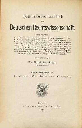 Abriß des römischen Staatsrechts
