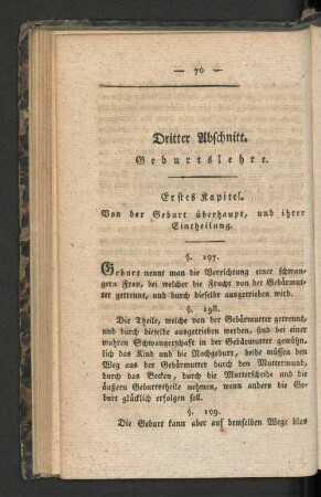 Erstes Kapitel. Von der Geburt überhaupt, und ihrer Eintheilung.