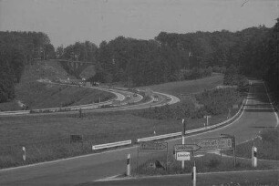 Rohrbrunn: B 8 und Autobahn Frankfurt-Würzburg bei Rohrbrunn