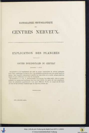 Explication des Planches.
