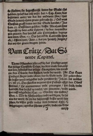 Vam Creutze / Dat Soevende Capittel.