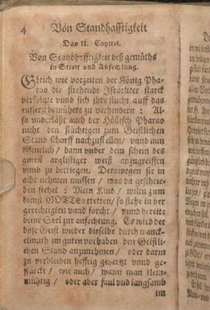 Das II. Capitel. Von Standhafftigkeit deß gemüths in Streit vnd Anfechtung.