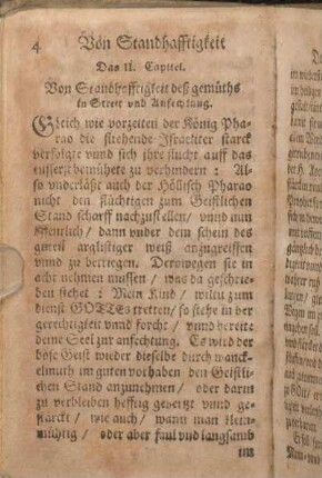 Das II. Capitel. Von Standhafftigkeit deß gemüths in Streit vnd Anfechtung.