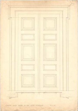 Klenze, Leo von; München; Alte Pinakothek - Tür (Ansicht, Schnitt)