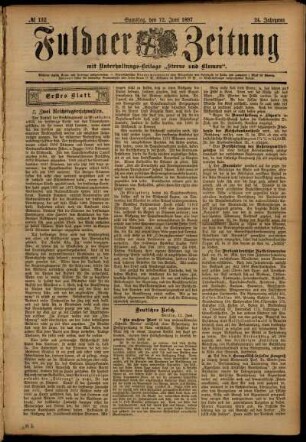 Erste Ausgabe vom Samstag, den 12. Juni 1897.