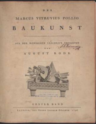 Baukunst : aus der römischen Urschrift