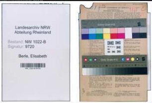 Entnazifizierung Elisabeth Berle , geb. 01.05.1891 (Lehrerin)