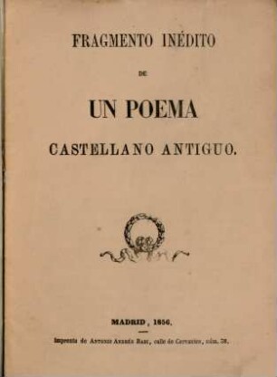 Fragmento inédito de un poema castellano antiguo