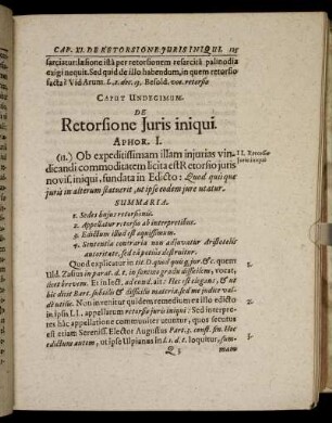 Caput Undecimum. De Retorsione Juris iniqui.