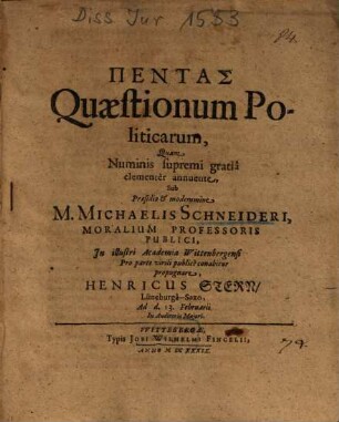 Pentas Quaestionum Politicarum