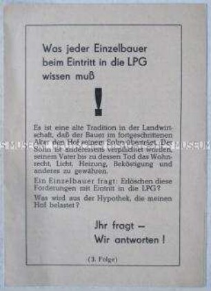 Informationsblatt für den Eintritt in eine LPG