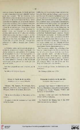 Séance du Comité du 10 juin 1886: Sitzung des Vorstands vom 10. Juni 1886