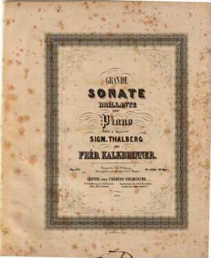 Grande sonate brillante pour piano : op. 177