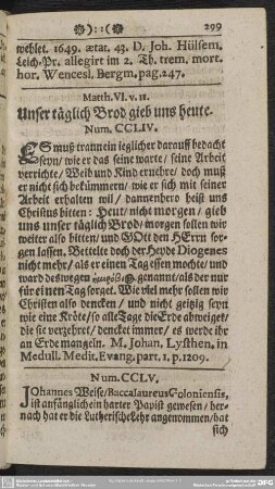 Matth. VI. v. 11. Unser täglich Brod gieb uns heute. Num. CCLIV.