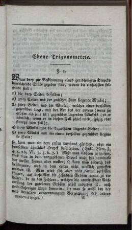 Ebene Trigonometrie.