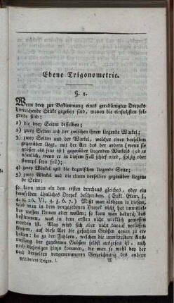 Ebene Trigonometrie.