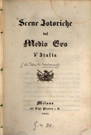 Scene Istoriche del Medio Evo d'Italia