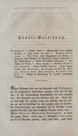 Fünfte Vorlesung.