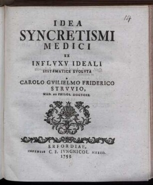 Idea Syncretismi Medici Ex Influxu Ideali