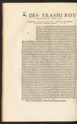 Des. Erasmi Rot. Epistolarum Liber XV.